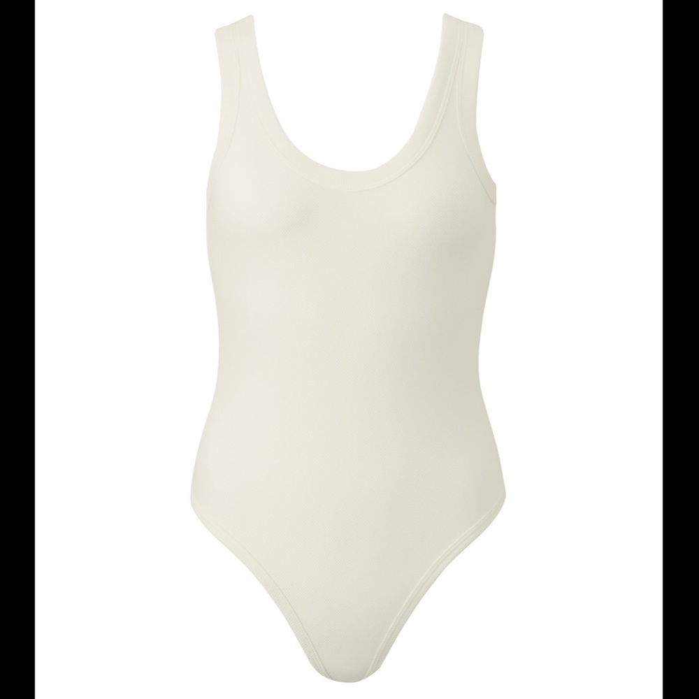 Alexander Wang x Uniqlo White Ribbed Sleeveless Bodysuit | SIZE XS